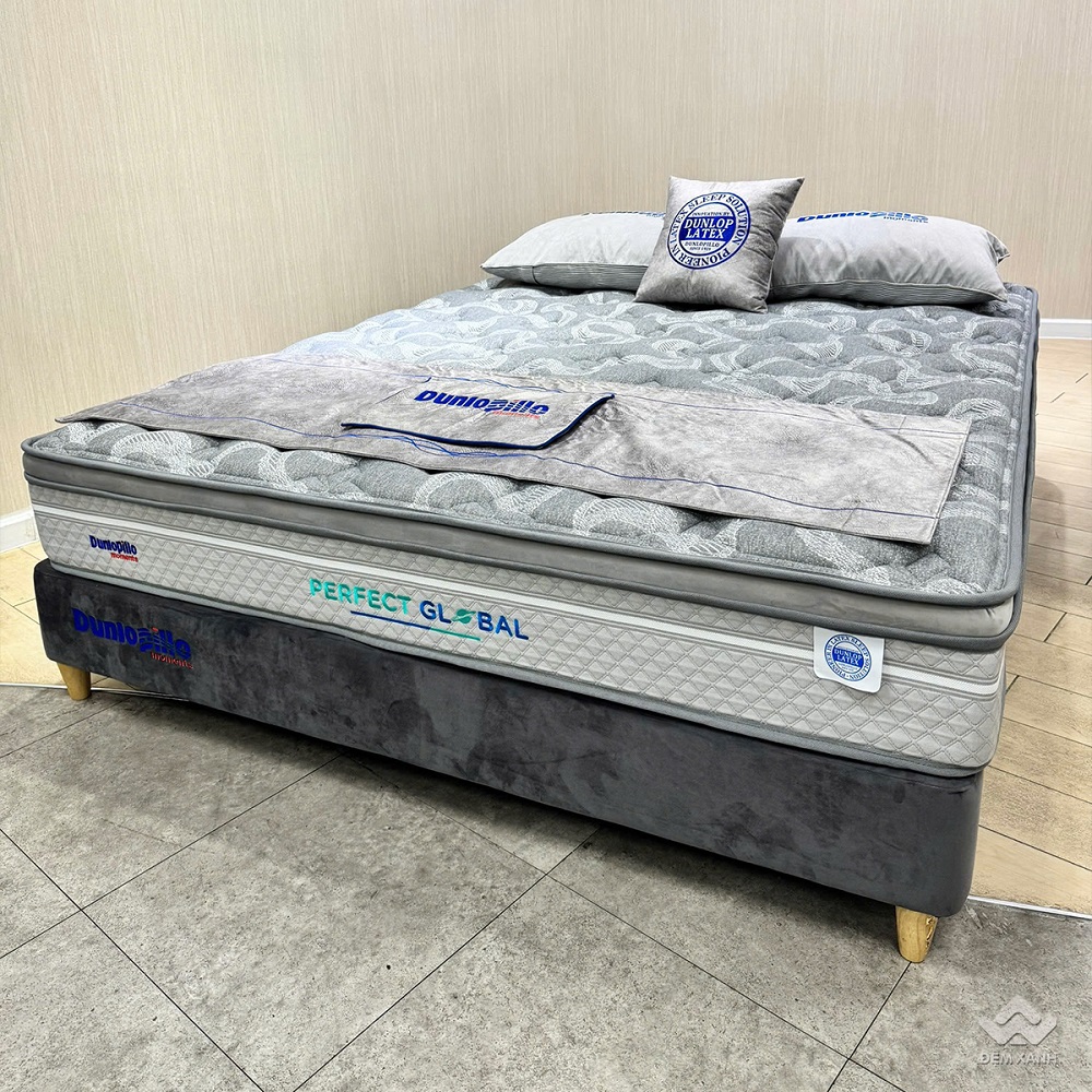 Đệm lò xo túi độc lập Dunlopillo Perfect Global 26cm 3 vùng phân lập, kết hợp cao su